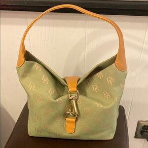 LIKE NEW Dooney & Bourke Green Canvas Shoulder Bag